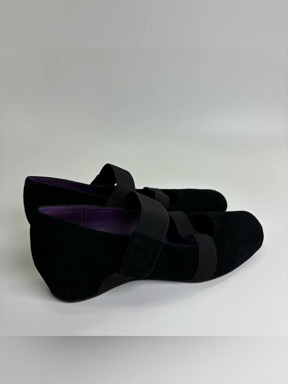 Vaneli Melle black suede wedge Mary Jane’s 8.5 Narrow